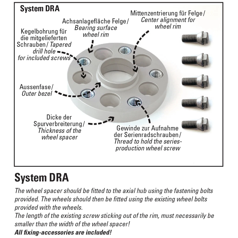 H&R 62958410SW DRA Black 31 mm Wheel Spacers Kit for 90-25 Mercedes G-Class W463 - Image 3 of 4