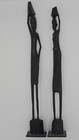Hand Carved African "Kenyan Folk Art" Ebony Wood Statues Man and Woman