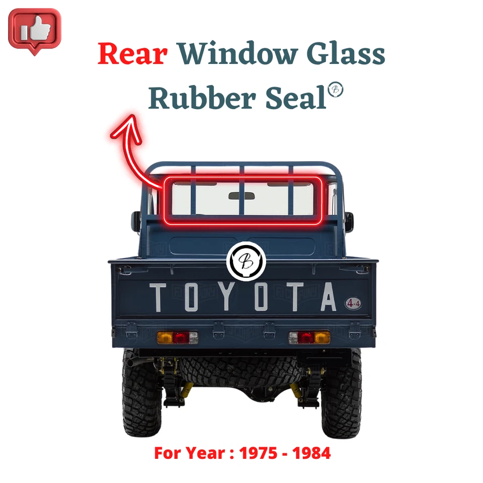 Toyota Land Cruiser FJ45 (1975-1984) Weatherstrip Rear Window Glass Rubber Seal - Imagem 3 de 4