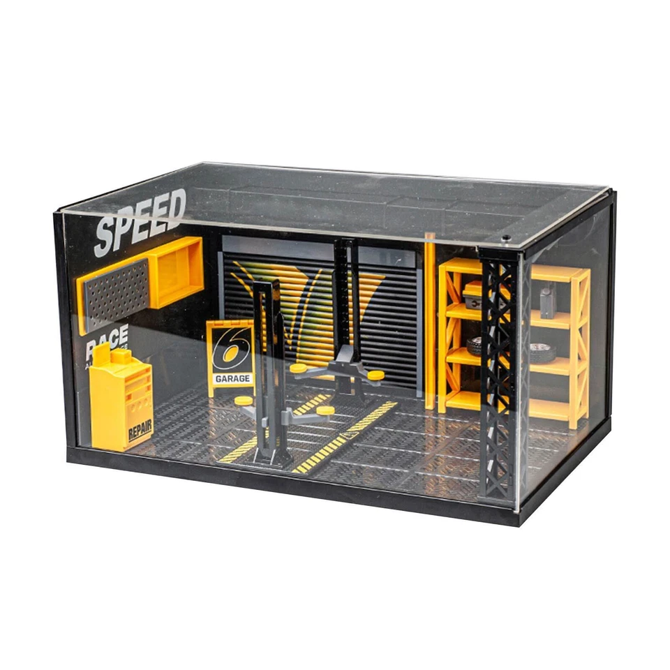 1/24 Car Repair Workshop Scene LED Lighting Alloy Assemble Diorama Garage Model - Image 3 of 4