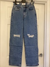 Loose Straight Boyfriend Ripped Jeans Size 8 Uk RRP45