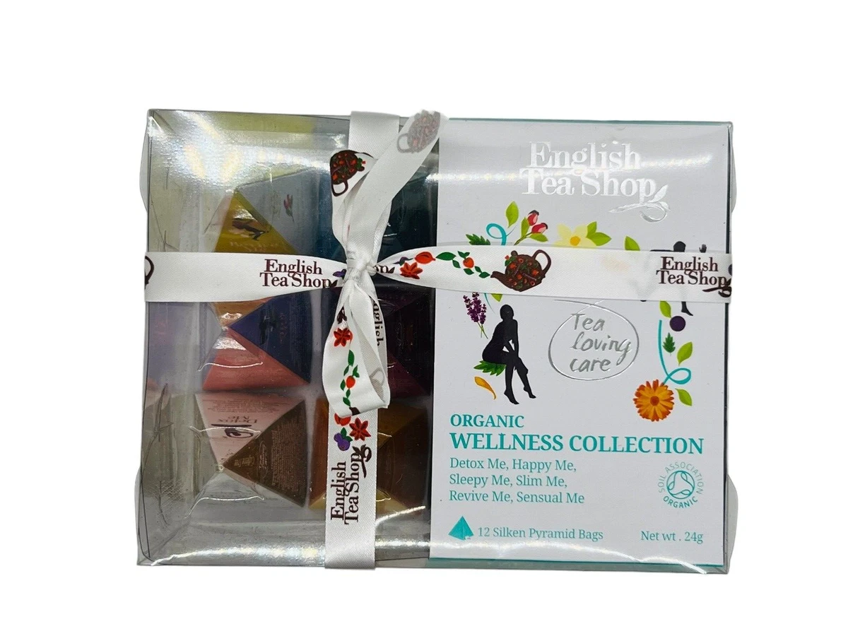 English Tea Shop Organic Wellness Tea Collection Gift Set of 12 Pyramid Bags