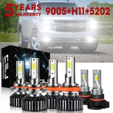 Para For Chevy Suburban Tahoe 2007-2014 Faros LED +Kit de luces antiniebla