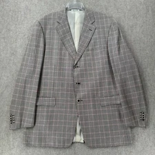 Pal Zileri  Suit Jacket Sport Coat Blazer Wool Silk Blend Size 48 L Black Pink