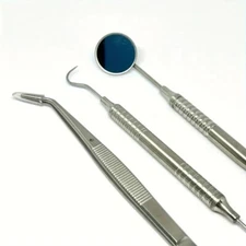Dental Exam Tools Kit Hygiene Tweezer Mirror Explorer Teeth Cleaning Basic Set