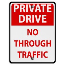 Aluminum Vertical Metal Sign Private Road Weatherproof Street