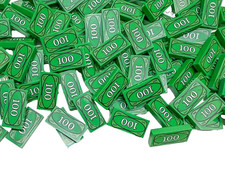 100 PCS 1x2 Money Tiles Bulk Building Toy Gre...