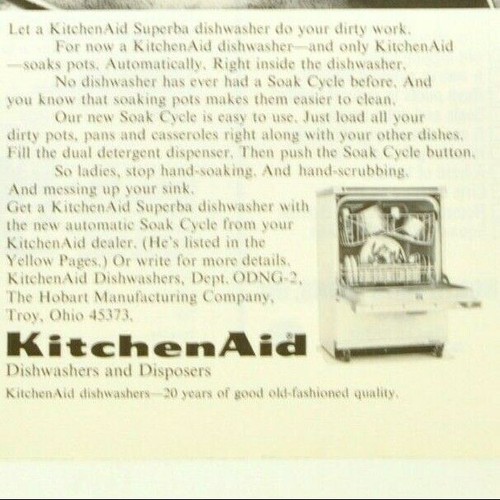 KitchenAid Dishwashers Print Ad Advert Genuine Original Vintage 1970 C824 - Picture 3 of 3