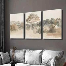 3pcs Antique Rural Nature Landscape Wall Art Canvas Framed 50x70cm