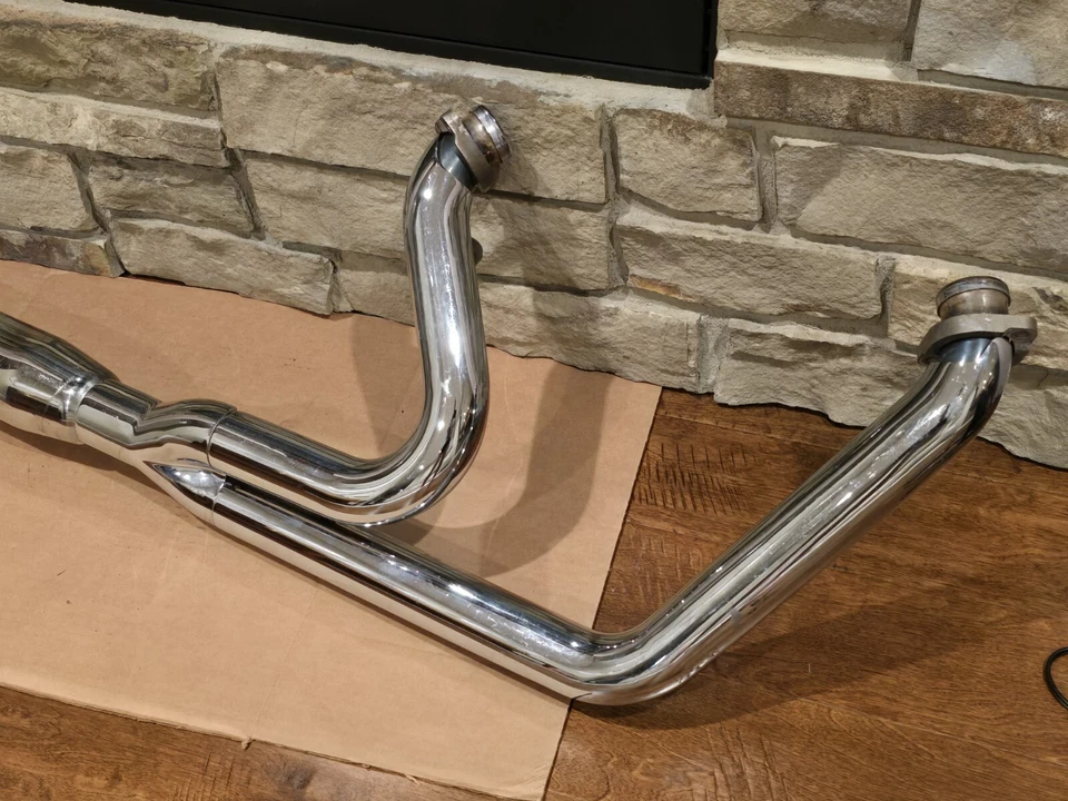 Python 2 Into 1 Exhaust For Harley Davidson Chrome FXSTS Springer - Image 2 of 4