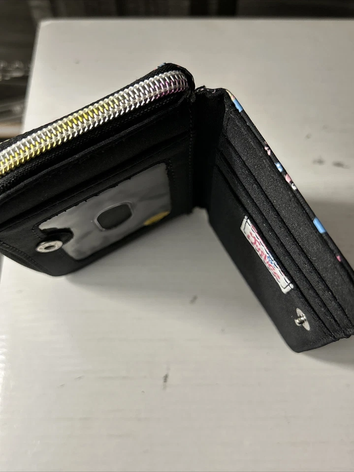 Vintage Justice Wallet Coin Purse Anime Unicorn Rainbow Zipper Black - Image 3 of 4