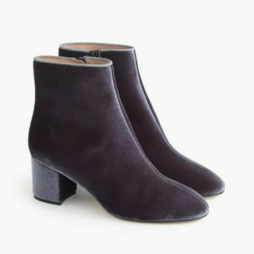 J. Crew Hadley Velvet Zip Up Ankle 