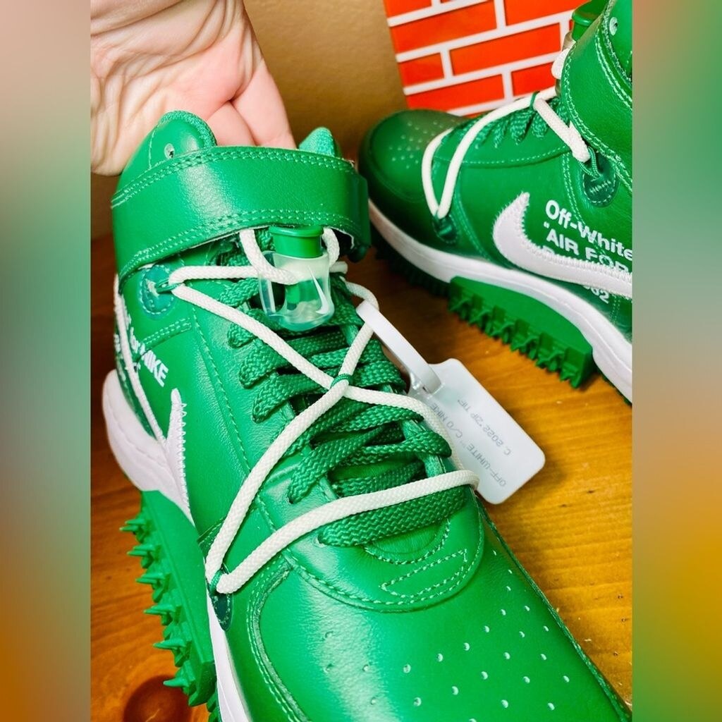 NIB! Nike x Off-White Air Force 1 Mid Pine Green Unisex Sneakers
