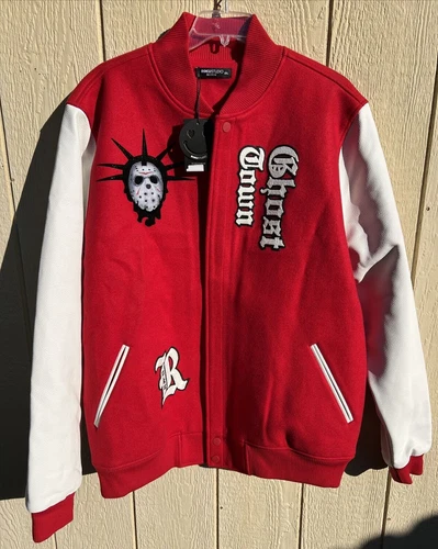 New Roku Studio Red "Ghost Town" Varsity Jacket Mens Size 3XL - product listing photo