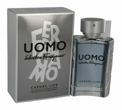 Salvatore Ferragamo Uomo Casual Life Men 3.4 oz 100 ml Eau De Toilette Spray Nib