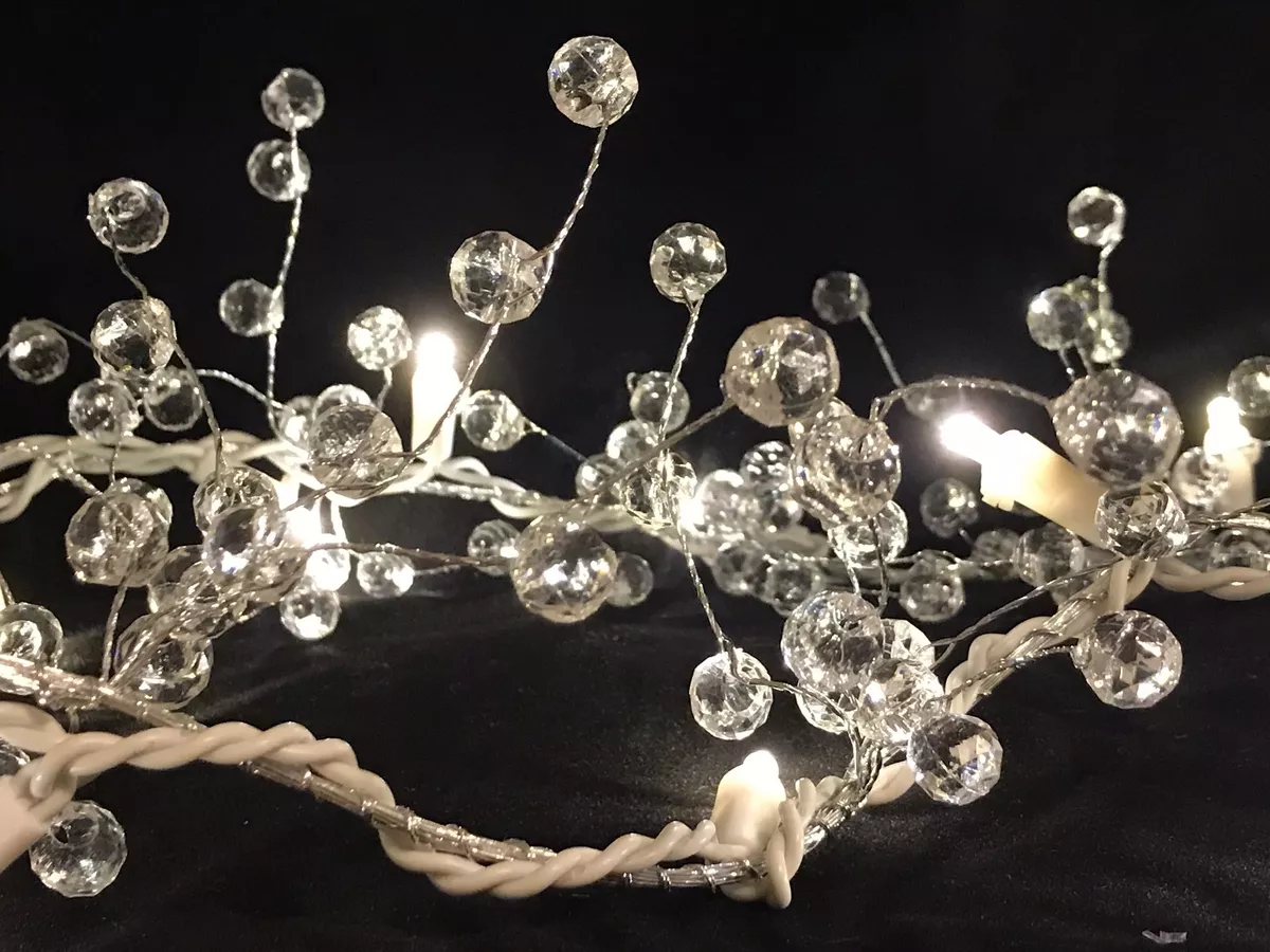 Lighted Acrylic Crystal Berry Garland Battery Operated Centerpiece