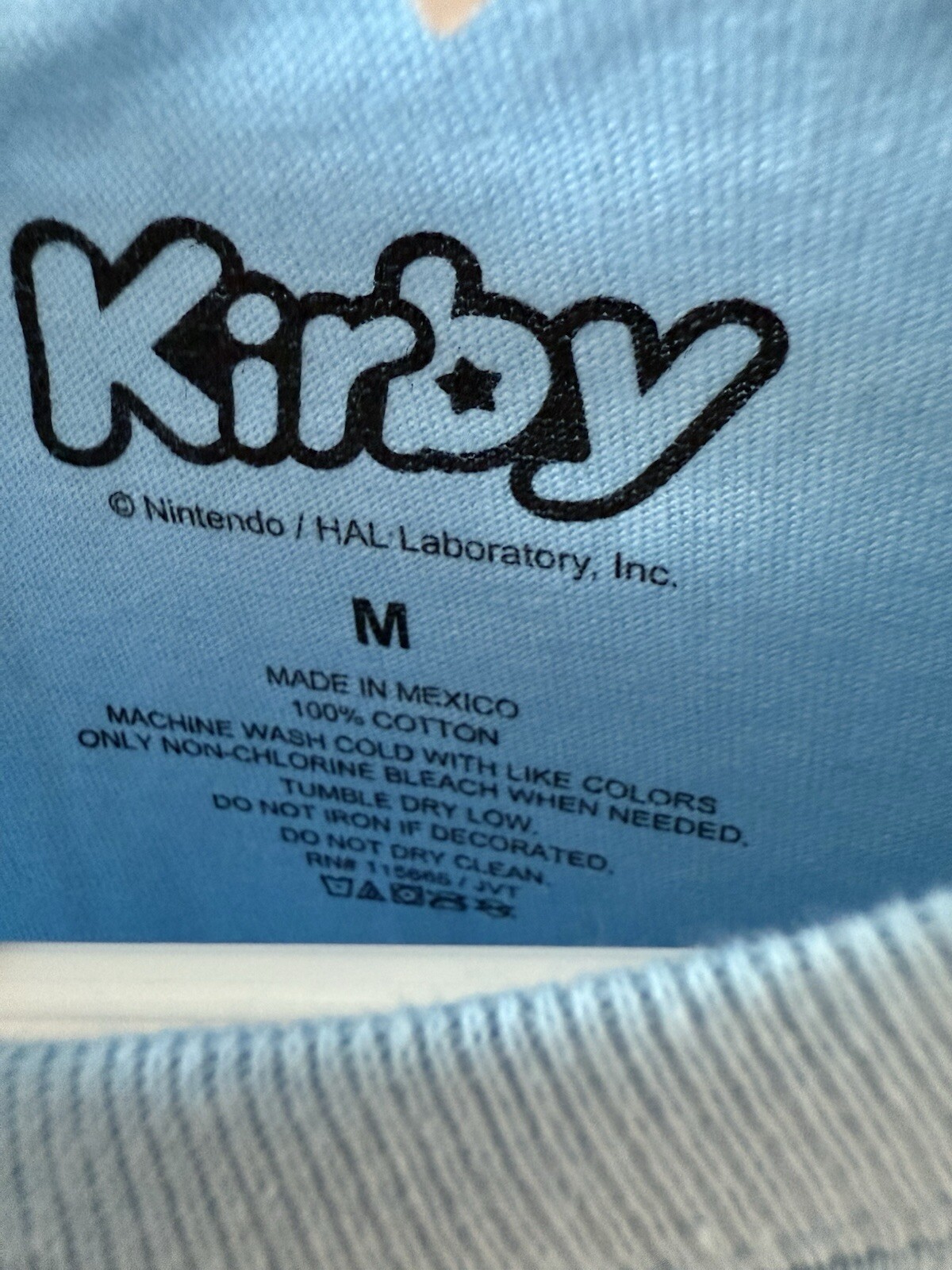 Kirby Nintendo Graphic T-Shirt Light Blue Short Sleeve Unisex Size M image 4
