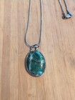 Vintage Jasper Stone Pendant Necklace 925 — photo 2