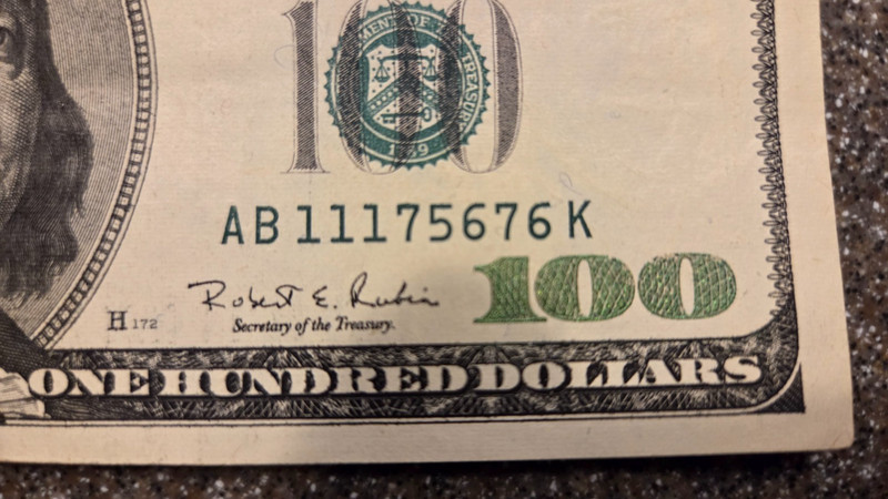 1996 VINTAGE OLD NOTE AB11175676K NEW YORK DISTRICT $100 ONE HUNDRED DOLLAR BILL