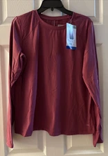 Mondetta Active Long Sleeve Top Womens Large Raspberry New
