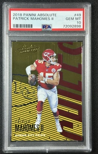 PATRICK MAHOMES II PSA 10 2018 PANINI ABSOLUTE #49 CHIEFS 898