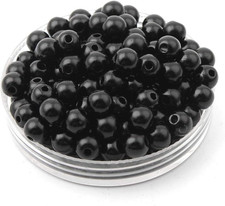 Plastic Acrylic Wax Beads Black Imitation Pearls 1000 Pieces 3 Mm Black round Ar