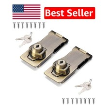 Stainless Steel 4-Inch Keyed Hasp Locks, 2 Pack - Stylish Security Choice