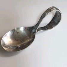 Antique WM Roger Son IS Baby Spoon Silver Plate Curved Handle
