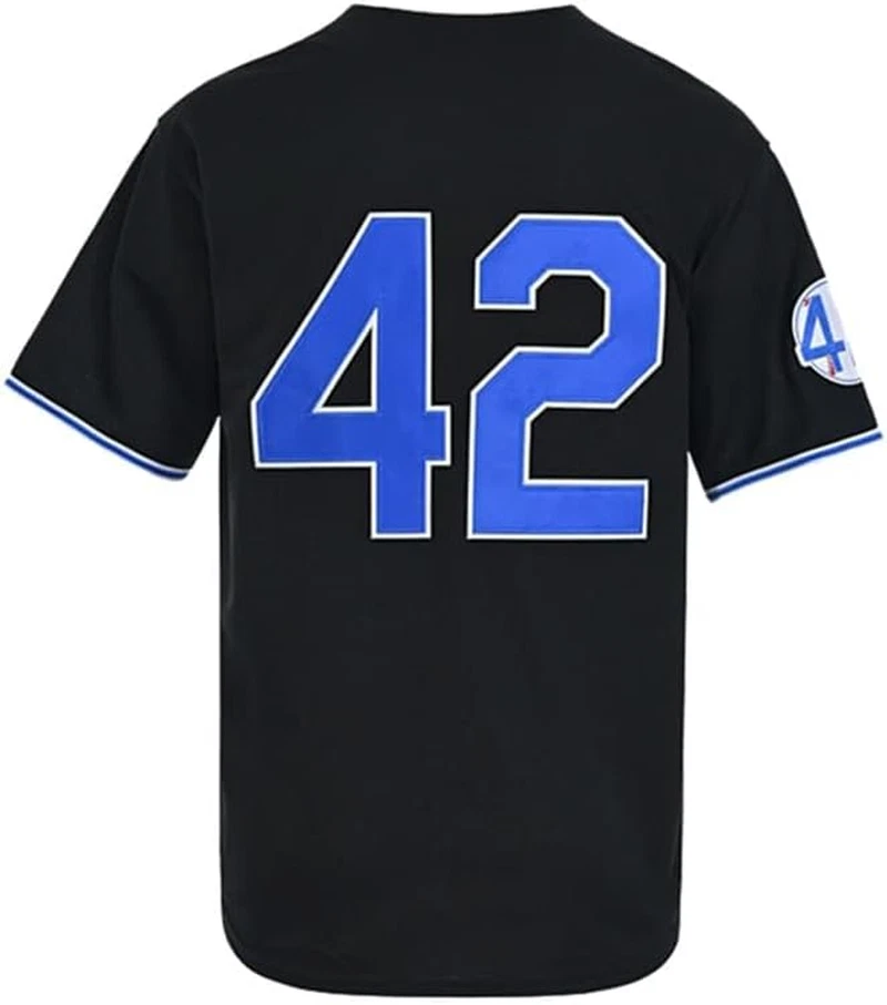 Men's Black Legend 42 Button-Down Baseball Jersey 90s Hip Hop Style