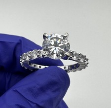 925 Sterling Silver Round CZ Engagement Ring 5.1g Size 10 Solitaire  C142