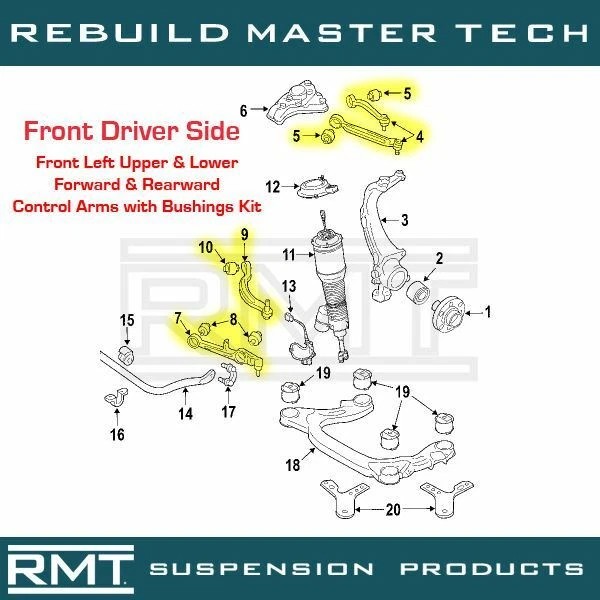 Bentley Continental 2013-2018 Front Right Control arms Set