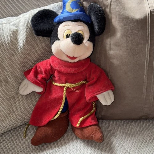 Large Plush Mickey Mouse Figurine Wizard's Lehling DisneyLand Paris Approx 40cm