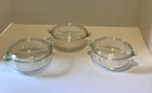3 Pyrex Vintage-019-20oz. Glass Casserole Dishes  w/Lid/Tab Handles 681-C-29 USA