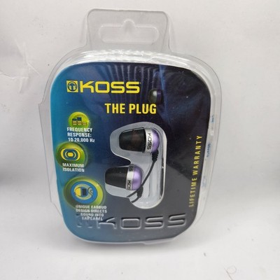 NEW Koss-Headphones Plug Koss Ear Bud Headphone Purple New In Package 