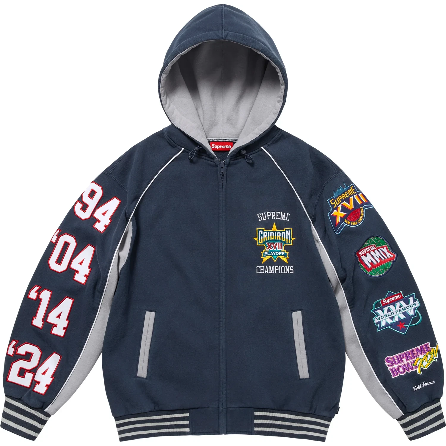 Sweat à capuche zippé bleu marine Supreme Playoffs taille : Medium neuf avec étiquette authentique