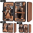 7/16/24 pcs Manicure Tool Set Stainless Steel Cuticle Nipper Cutter Kit Professi