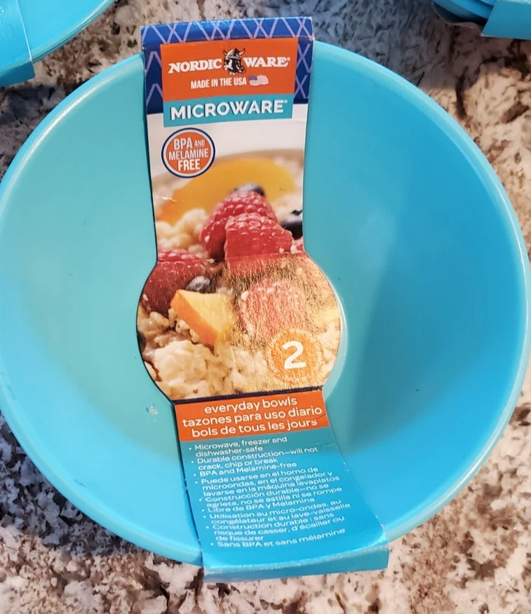 Nordic Ware Microwave BPA Everyday Free Robin Egg Blue Plates (6) (4) Bowls USA - Image 2 of 4