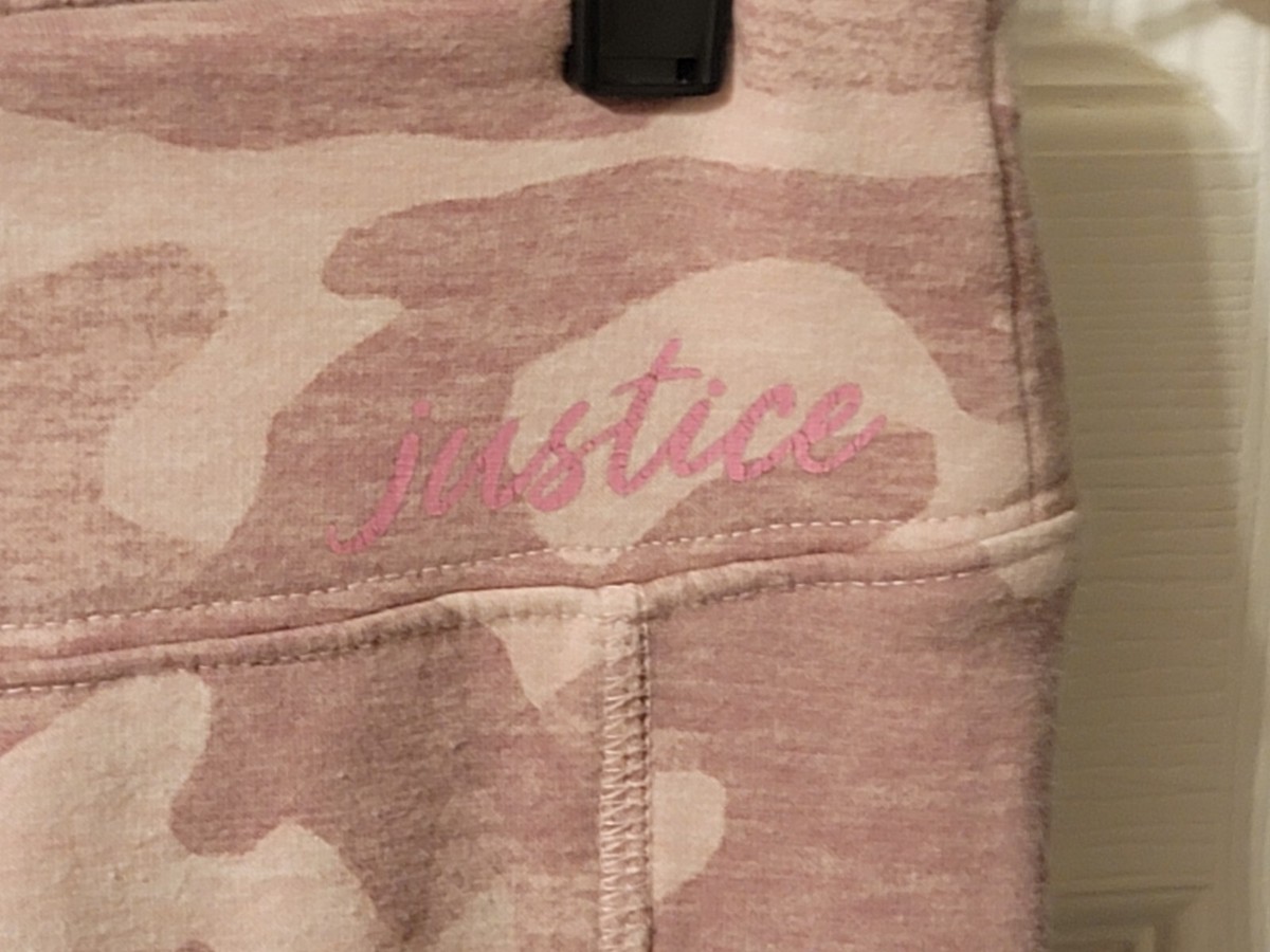 Justice Active Girls Pink Camo Athletic Sweat Pants Size 10