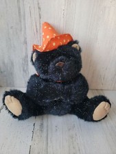 Halloween glitter black witch teddy bear plush