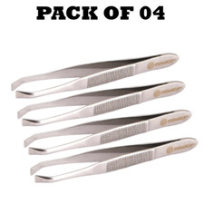 Pack of 04 Forgica Professional Stainless Steel Tweezers