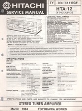 Hitachi - HTA-12 Receiver - Original Service Manual
