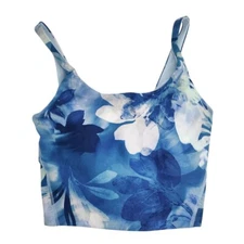 Old Navy Active Powersoft Bra Top Women's Small Light Support Floral Blue NWT