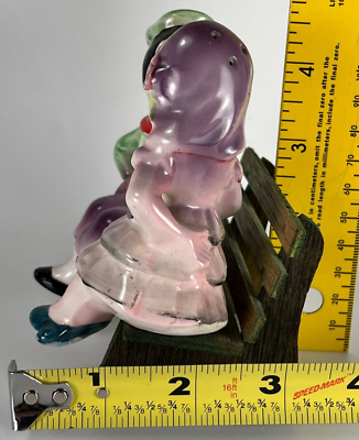 Vtg Kissing Boy Girl Bench Salt Pepper Shakers Ceramic Japan Lot