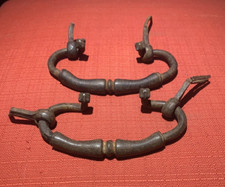 SPLENDIDA COPPIA MANIGLIE ANTICHE  IN BRONZO PER CANTERANI CASSETTONI U3032