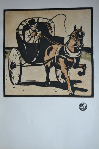 THE CABRIOLET WILLIAM NICHOLSON ORIGINAL WOODCUT STUDIO 1898 - 第 1/2 張圖片