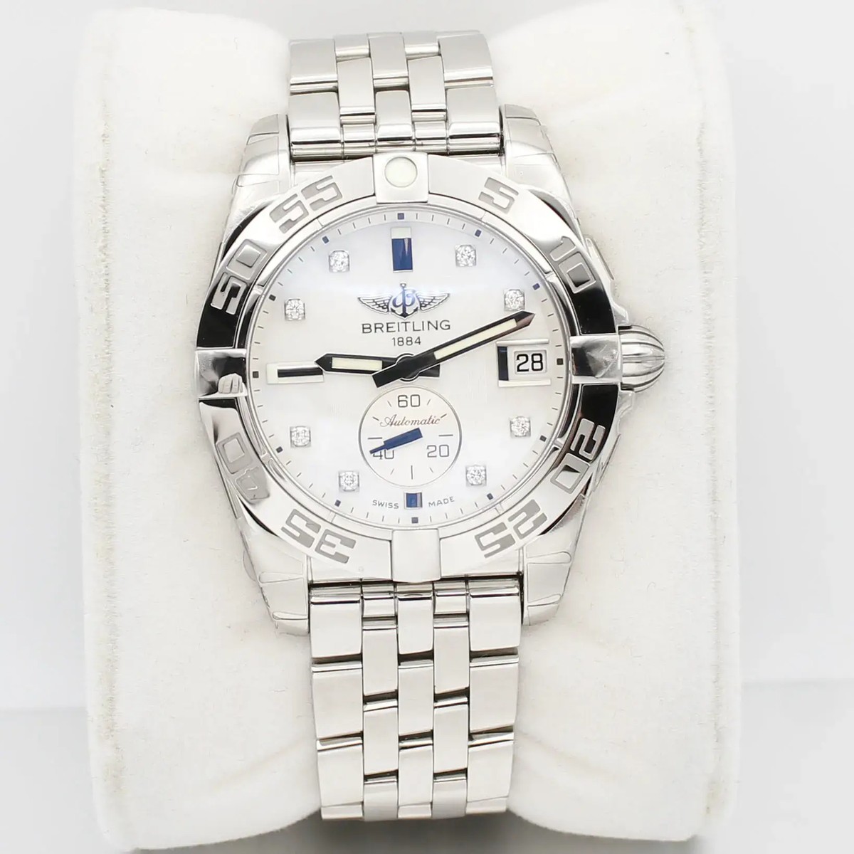 Breitling Galactic 36 Steel MOP Diamond Dial Automatic Watch