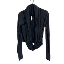 Lululemon Iconic Wrap Cowl Neck Sweater Dark Gray Knit Lyocell Cashmere Size 8