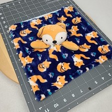 Le BeBe Favorite Baby Blanket Fox Lovey Orange Blue 11" 11"