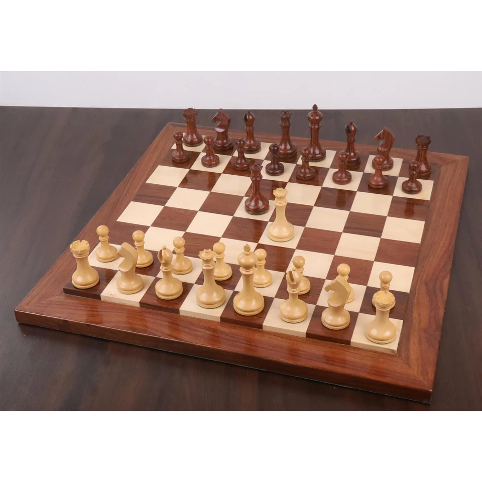 3.9" Zadar Series Modern Minimalist Chess Set- Chess Pieces Only- Weighted Golde - Image 2 of 4