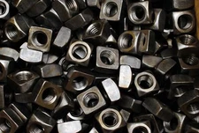 (50) Unplated 5/8-11 Heavy Square Nuts - Coarse Thread - Plain Steel 1-1/16"